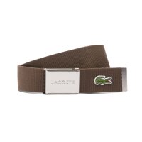 LACOSTE Mens Belt made of Fabric - practical Case, engraved sliding Buckle Closure  Brown (Morel) 130 cm
