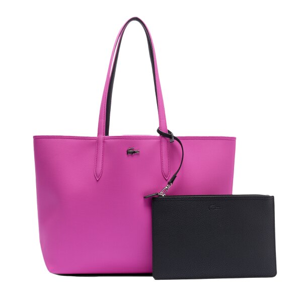 LACOSTE ladies reversible bag with pochete - Shopping Bag, 35x30x14cm (WxHxD), multicoloured Pink/Black