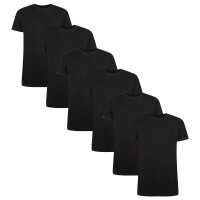 Bamboo basics mens t-shirt RUBEN, pack of 6 - undershirt, crew neck, Single Jersey Black S (Small)