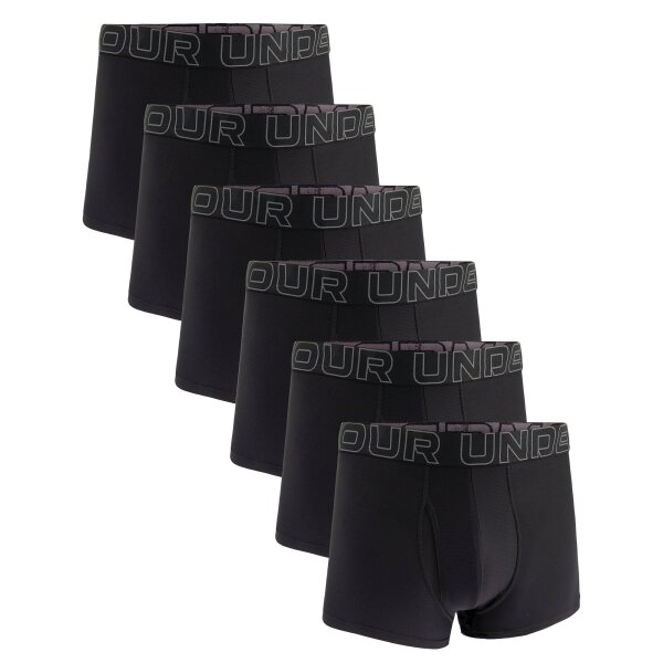 UNDER ARMOUR mens boxer shorts, 6-pack - Performance Tech Trunks  Solid 3 in, stretch, solid color Black XL (X-Large)