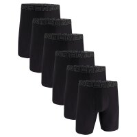 UNDER ARMOUR Mens Boxer Shorts, 6-pack - Performance Tech Long Boxer Solid 9 in, stretch, solid color Black M (Medium)