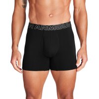UNDER ARMOUR Mens Boxer Shorts, 6-Pack - Performance Cotton Boxer Briefs - Solid 6 in, Stretch, Cotton Blend Black L (Large)