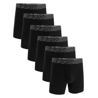 UNDER ARMOUR Mens Boxer Shorts, 6-Pack - Performance Cotton Boxer Briefs - Solid 6 in, Stretch, Cotton Blend Black XL (X-Large)