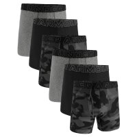 UNDER ARMOUR Herren Boxershorts, 6er Pack - Performance Tech Boxer Briefs - Novelty 6 in, Camouflage, Stretch Schwarz/Grau L
