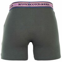 SCOTCH&SODA Herren Boxershorts, 6er Pack - Solid Cotton Stretch Schwarz/Grün S
