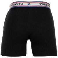 SCOTCH&SODA Mens boxer shorts, 6-pack - Solid Cotton Stretch Black/Green S (Small)
