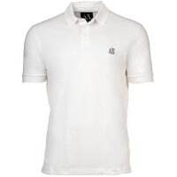 A|X ARMANI EXCHANGE Herren Poloshirt - Kragen, Knopfleiste, Baumwoll-Pique, uni Weiß S