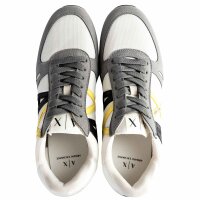 A|X ARMANI EXCHANGE Mens Sneaker Low - Laced Shoe, Retro, Logo, 41-46 Neutral Grey/Off White EU 46 (UK 12)