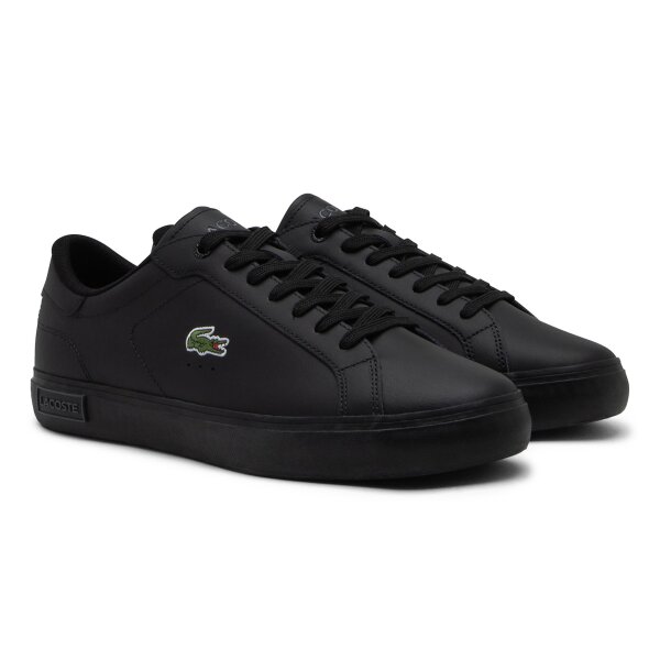 LACOSTE mens sneaker - Powercourt 125 , trainers, genuine leather, logo Black EUR 43 (UK 9)