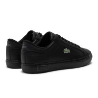 LACOSTE Herren Sneaker - Powercourt 125 , Turnschuhe, Echtleder, Logo Schwarz EUR 43