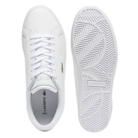 LACOSTE Herren Sneaker - Powercourt 125 , Turnschuhe, Echtleder, Logo Weiß EUR 43