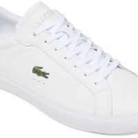 LACOSTE Herren Sneaker - Powercourt 125 , Turnschuhe, Echtleder, Logo Weiß EUR 45
