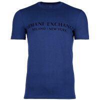 A|X ARMANI EXCHANGE Mens T-shirt - Script, Round Neck, Cotton Stretch Mazarine Blue 2XL (XX-Large)