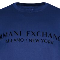 A|X ARMANI EXCHANGE Mens T-shirt - Script, Round Neck, Cotton Stretch Mazarine Blue 2XL (XX-Large)