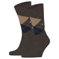 Burlington Herren Socken 2er Pack - Dundee, Rautenmuster, Kurzsocken, Wolle, One Size