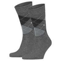 Burlington mens socks 2 pack - Dundee, diamond pattern, short socks, wool, one size