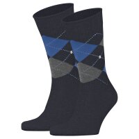 Burlington mens socks 2 pack - Dundee, diamond pattern, short socks, wool, one size