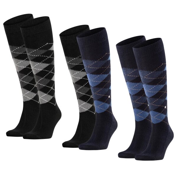Burlington mens knee socks 2 pack - PRESTON, rhombus, One Size
