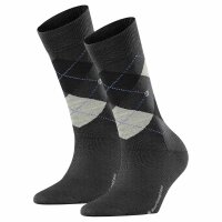 Burlington Ladies Socks MARYLEBONE Pack of 2 - short socks, diamond pattern, Onesize Dark Grey 36-41