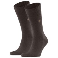 Burlington mens socks LEEDS Pack of 2 - virgin wool, logo, plain, one size, 40-46