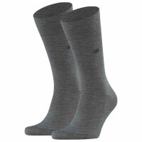 Burlington mens socks LEEDS Pack of 2 - virgin wool, logo, plain, one size, 40-46