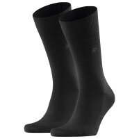 Burlington mens socks LEEDS Pack of 2 - virgin wool, logo, plain, one size, 40-46