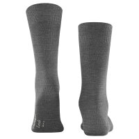 Burlington mens socks LEEDS Pack of 3 - virgin wool, logo, plain, one size, 40-46 Grey 40-46