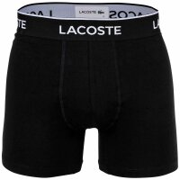 LACOSTE Herren Boxershorts, 3er Pack - Boxer Briefs, Cotton Stretch, Logobund Schwarz/Weiß/Grau M