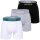 LACOSTE Mens Boxer Shorts, 3-pack - Boxer Briefs, Cotton Stretch, Logo Waistband Black/White/Grey M (Medium)