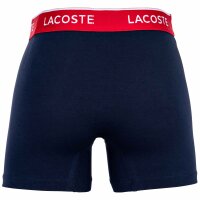 LACOSTE Herren Boxershorts, 3er Pack - Boxer Briefs, Cotton Stretch, Logobund Dunkelblau M