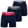 LACOSTE Herren Boxershorts, 3er Pack - Boxer Briefs, Cotton Stretch, Logobund Dunkelblau XL