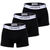 LACOSTE Mens Boxer Shorts, 3-pack - Trunks, Casual, Cotton Stretch, Logo waistband Black S (Small)