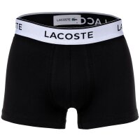 LACOSTE Mens Boxer Shorts, 3-pack - Trunks, Casual, Cotton Stretch, Logo waistband Black S (Small)