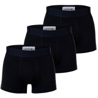LACOSTE Mens Boxer Shorts, 3-pack - Trunks, Casual, Cotton Stretch, Logo Waistband Black S (Small)