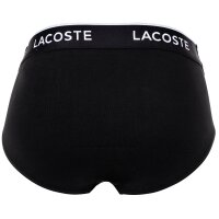 LACOSTE Mens Briefs, 3-pack - Casual, Briefs, Cotton Stretch, Logo Waistband Black M (Medium)