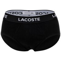 LACOSTE Herren Slips, 3er Pack - Casual, Briefs, Cotton Stretch, Logobund Schwarz S