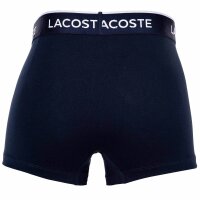 LACOSTE Herren Boxershorts, 3er Pack - Trunks, Casual, Cotton Stretch, Logobund Blau/Rot 2XL