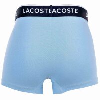 LACOSTE Mens Boxer Shorts, 3-pack - Trunks, Casual, Cotton Stretch, Logo waistband Blue/Grey S (Small)