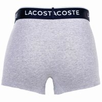 LACOSTE Mens Boxer Shorts, 3-pack - Trunks, Casual, Cotton Stretch, Logo waistband Blue/Grey S (Small)