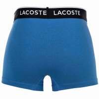 LACOSTE Mens Boxer Shorts, 3-pack - Trunks, Casual, Cotton Stretch, Logo waistband Blue/Grey S (Small)