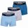 LACOSTE Mens Boxer Shorts, 3-pack - Trunks, Casual, Cotton Stretch, Logo waistband Blue/Grey S (Small)