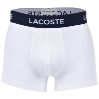 LACOSTE Herren Boxershorts, 5er Pack - Trunks, Casual, Cotton Stretch, Logobund Weiß S