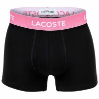 LACOSTE Herren Boxershorts, 5er Pack - Trunks, Casual, Cotton Stretch, Logobund Schwarz/Pastell M