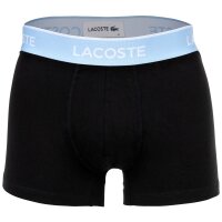 LACOSTE Herren Boxershorts, 3er Pack - Trunks, Casual, Cotton Stretch, Logobund Schwarz/Blau/Grau S