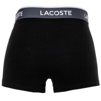 LACOSTE Herren Boxershorts, 3er Pack - Trunks, Casual, Cotton Stretch, Logobund Schwarz/Blau/Grau S