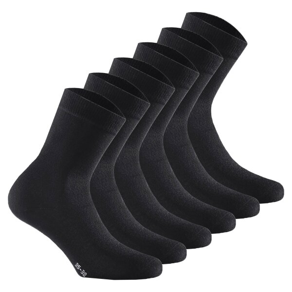 Rohner Basic unisex socks, 6-pack - Soft Touch, short socks, viscose mix Black 35-38 (UK 2.5-5)
