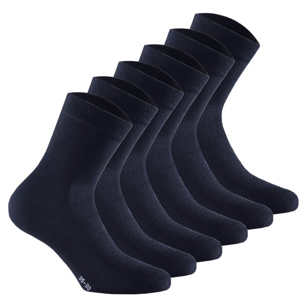 Rohner Basic Unisex Socken, 6er Pack - Soft Touch, Kurzsocken, Viskose-Mix Blau 35-38