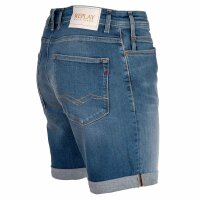 REPLAY Mens Denim Shorts - Super Stretch Denim, Tapered Fit Blue 30W