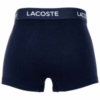 LACOSTE Herren Boxershorts, 3er Pack - Trunks, Casual, Cotton Stretch, Logobund Dunkelblau S