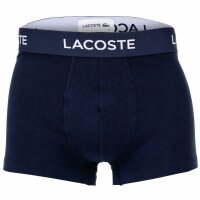 LACOSTE Mens Boxer Shorts, 3-pack - Trunks, Casual, Cotton Stretch, Logo waistband Dark Blue S (Small)
